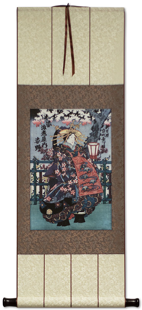 Japanese Geisha Actress Woman Wall Scroll