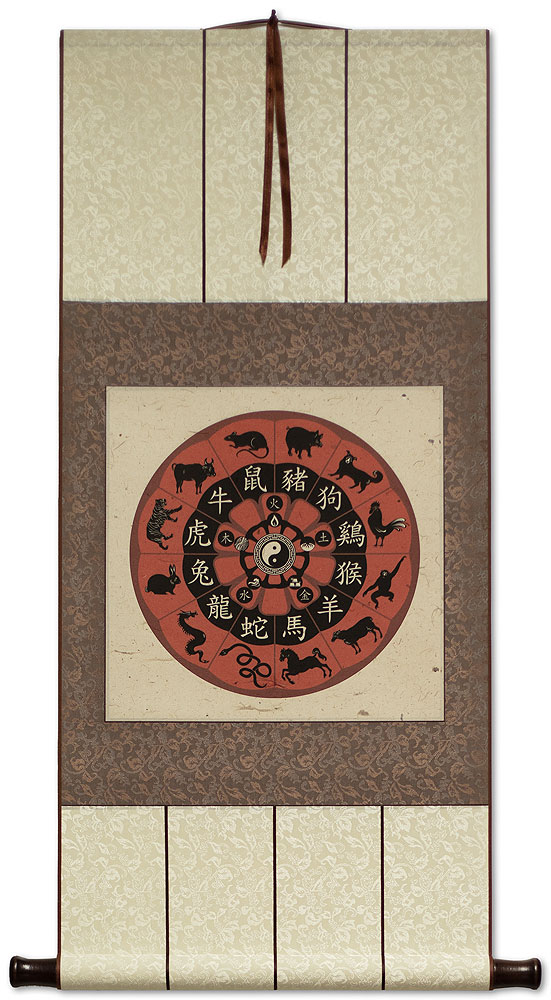 Chinese Zodiac - Animal Symbols - Wall Scroll