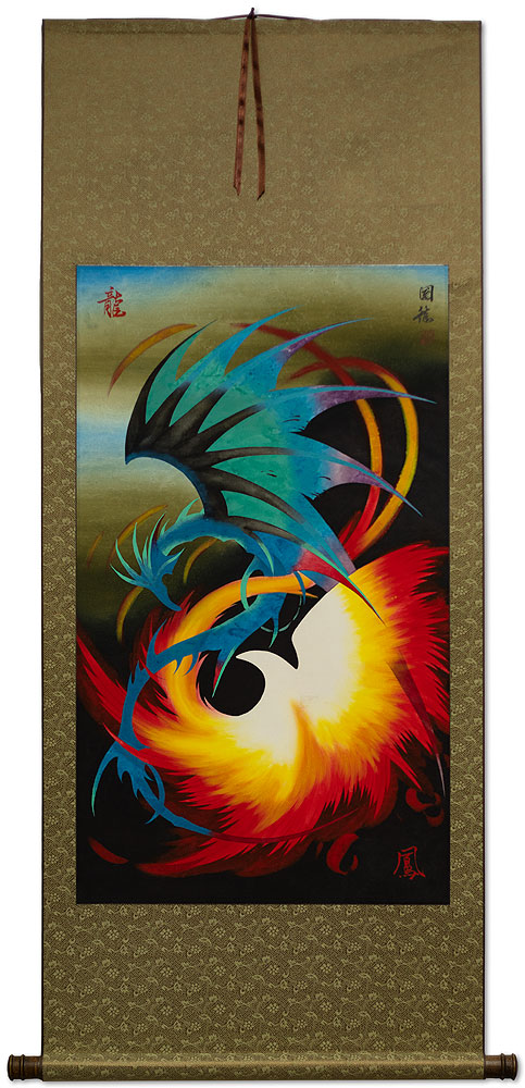Chinese Dragon and Phoenix - Wall Scroll