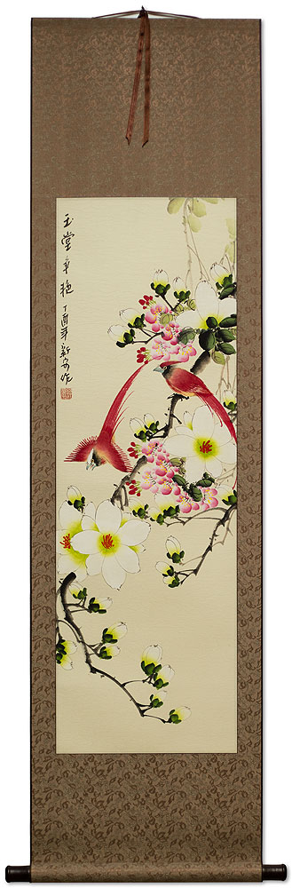 Gorgeous Color of Magnolia - Chinese Birds and Flowers Scroll