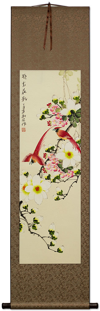 Gorgeous Colors Shadow - Chinese Birds and Flowers Scroll