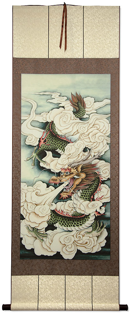 Chinese Dragon Print Wall Scroll