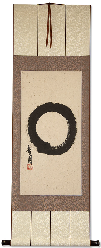 Hand Painted Japanese Enso Symbol - Wall Scroll