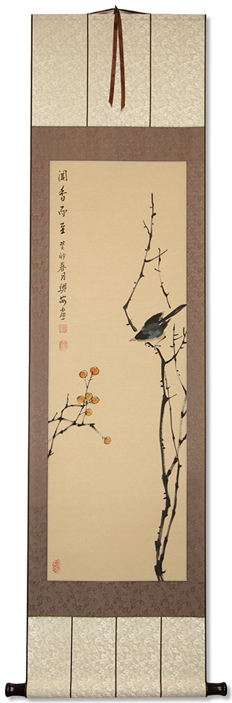 Bird and Flower Wall Scroll