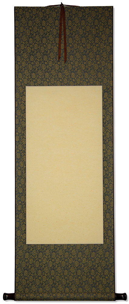 Blank Tan/Green Asian Scroll