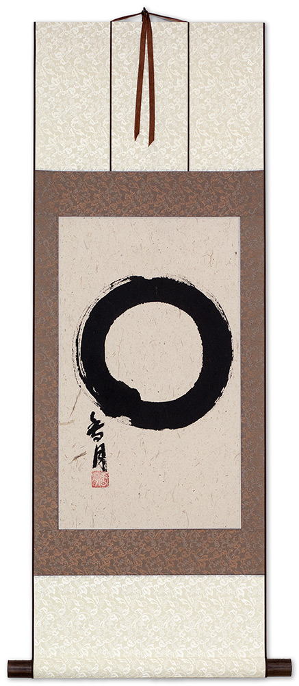 Hand Painted Japanese Enso Symbol - Wall Scroll