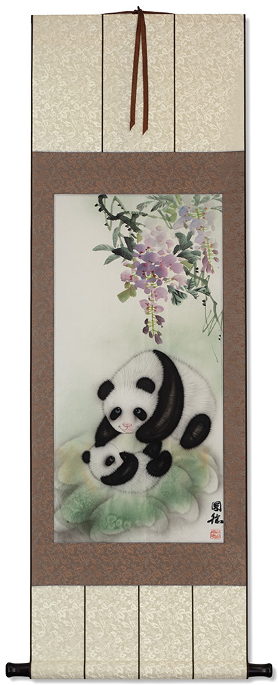 Panda Bears - Chinese Wall Scroll Painting