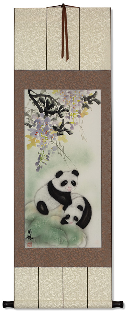 Panda Bears Wall Scroll