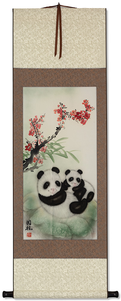 Panda Bears - Chinese Wall Scroll Painting