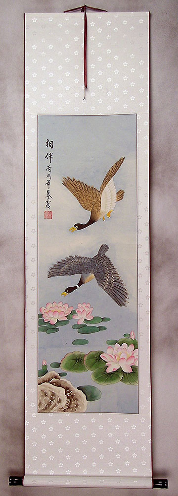 Geese - Companions Taking Flight Wall Scroll