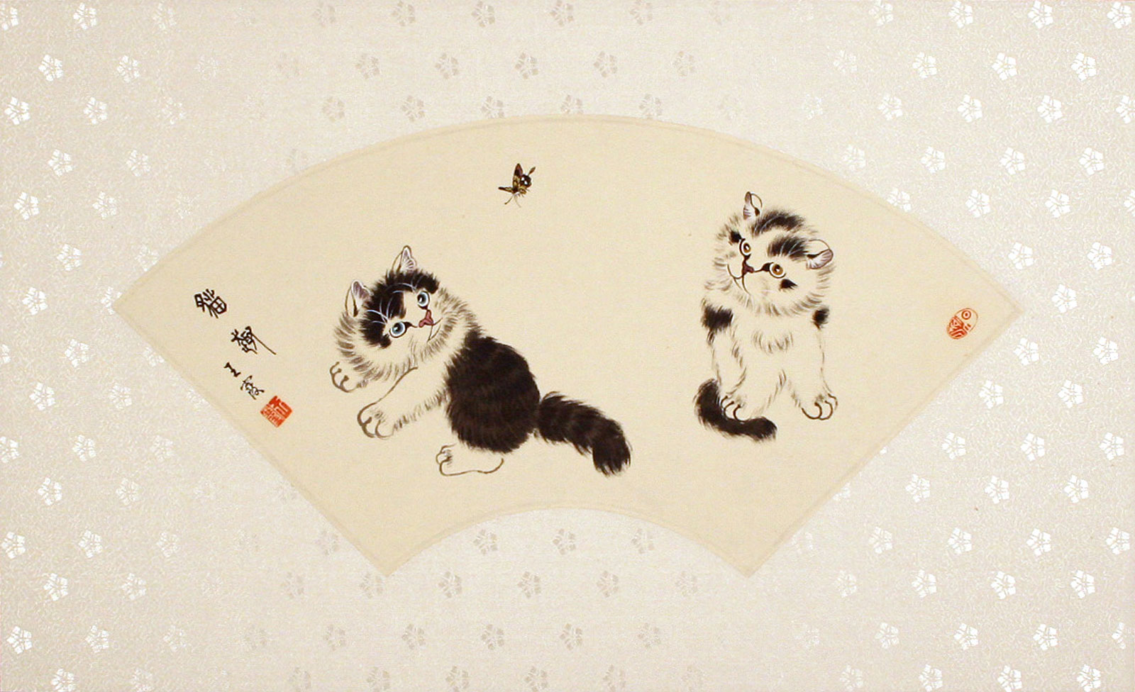 Fan-Style Kittens Painting