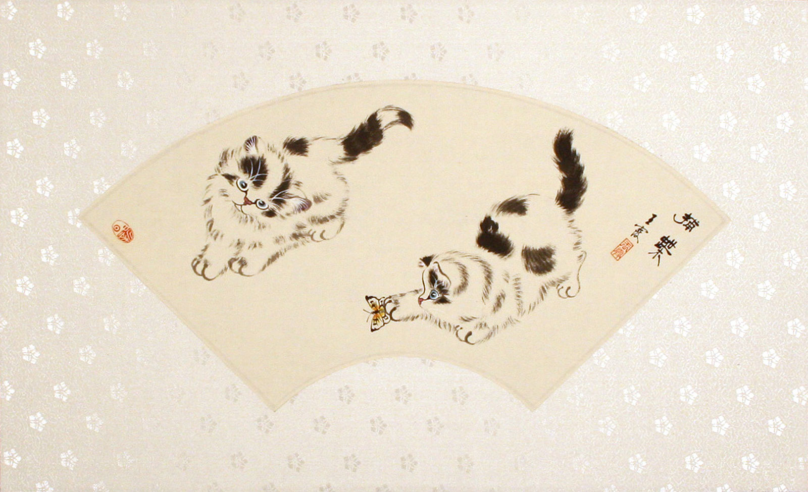 Fan-Style Kittens Painting