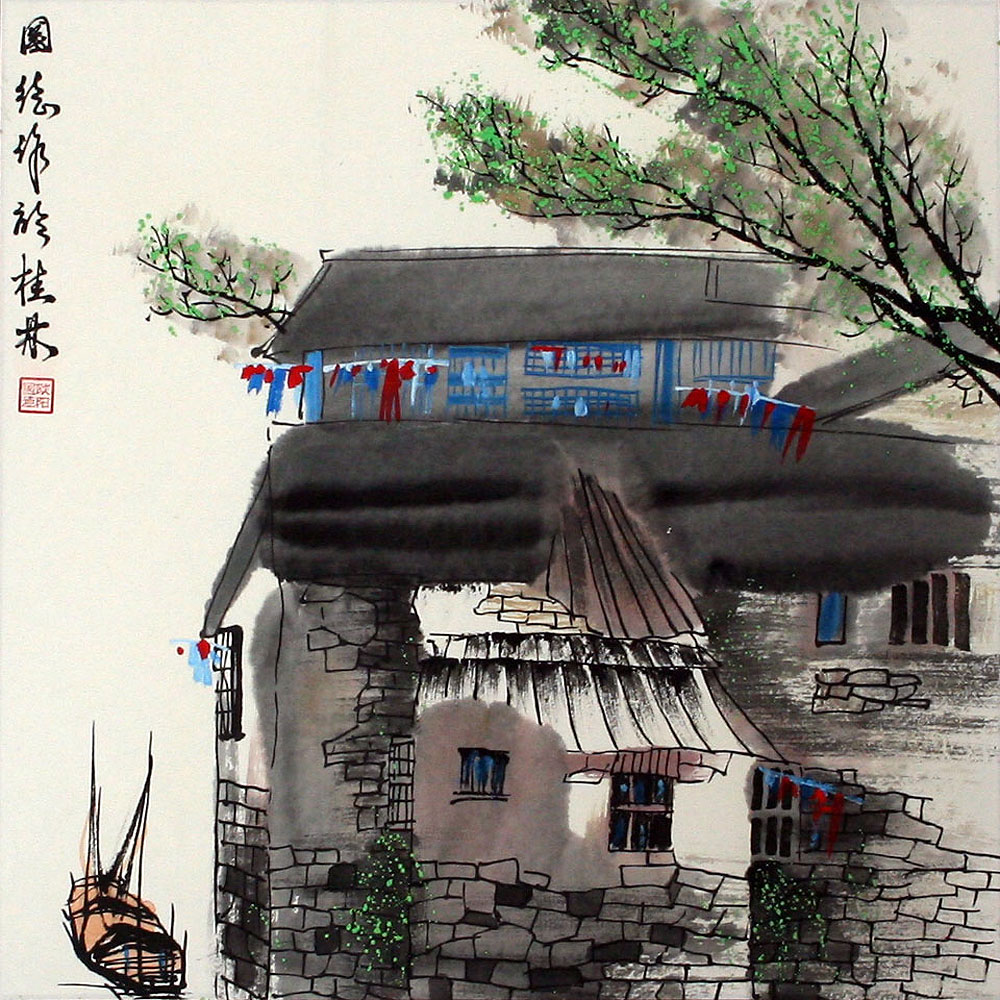 Birds Over Suzhou - Chinese Venice Painting