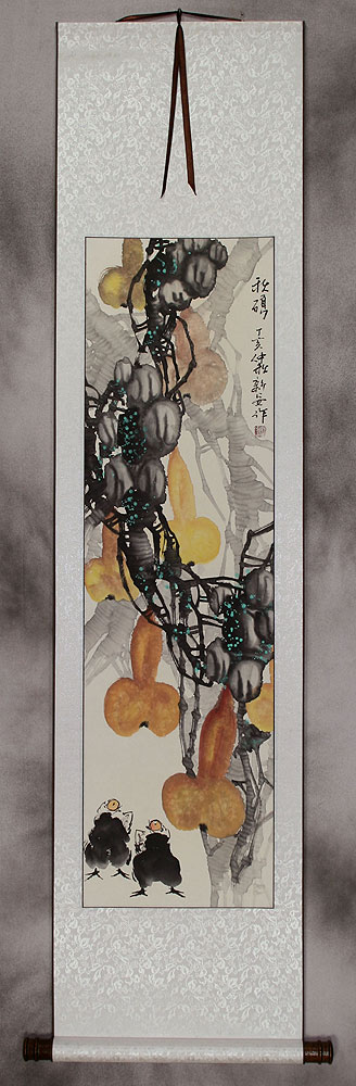 Autumn Harvest -  Gourds - Wall Scroll