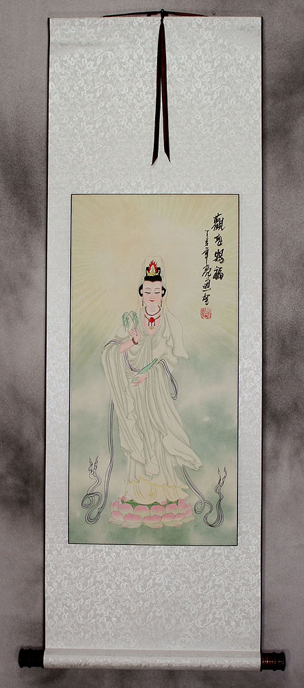 Guanyin / Kuan Yin / Kannon Blesses You - Wall Scroll