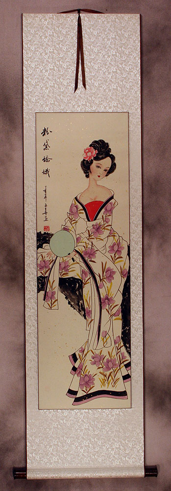 Classy Chinese Lady Wall Scroll