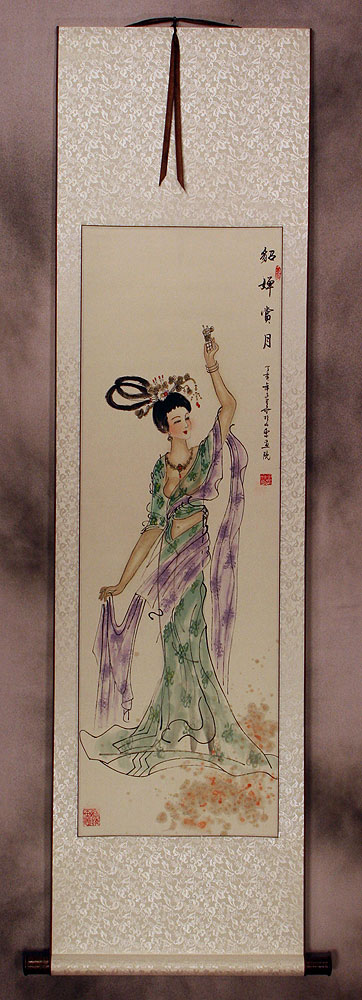 Beautiful Asian Woman Wall Scroll
