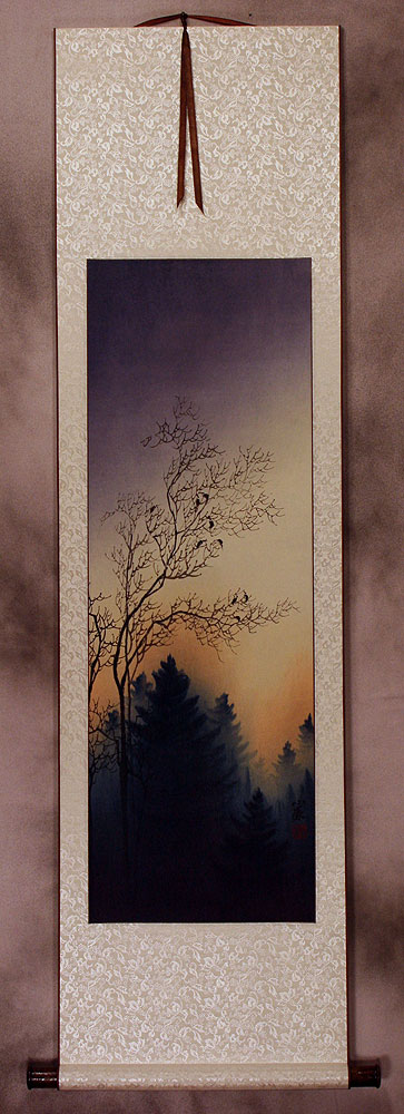 Twilight Birds' Song Wall Scroll