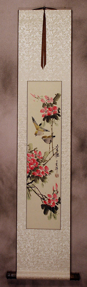 Romance - Birds and Flowers - Wall Scroll