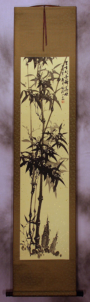 Classic Chinese Black Ink Bamboo Wall Scroll