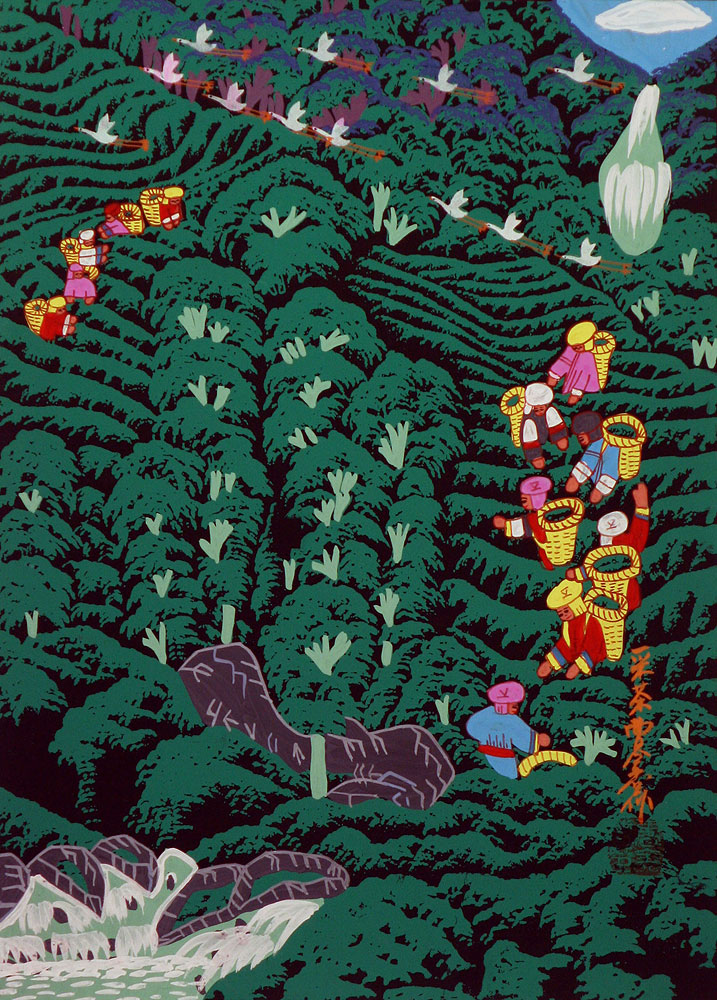 Picking Tea - Chinese Folk Art Painting