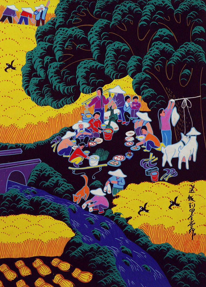 Lunchtime in the Field - China Peasant Art