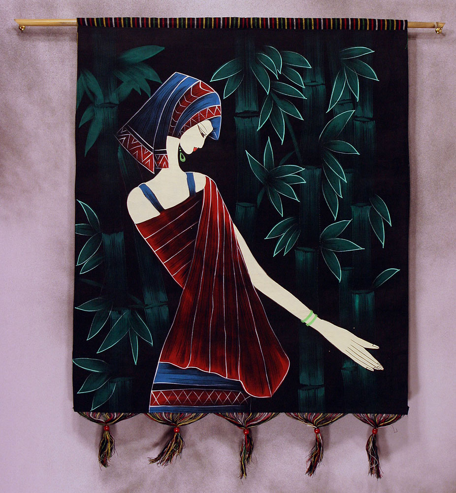 Painted Tapestry Wall Hanging - Chinese Artwork