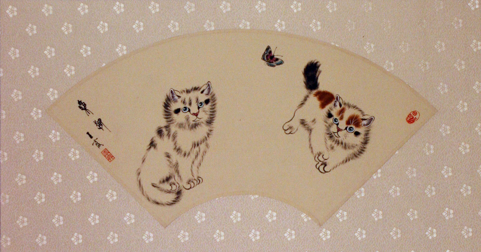 Fan-Style Kittens Painting