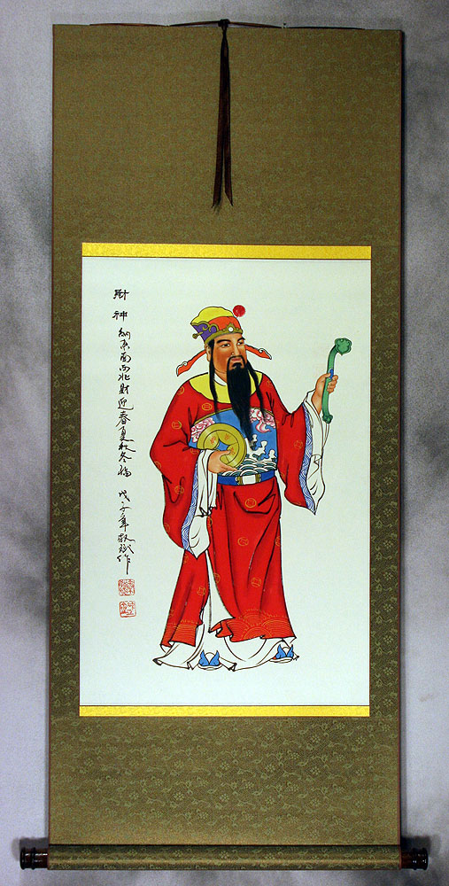 Chinese Good Fortune / Prosperity Saint Wall Scroll