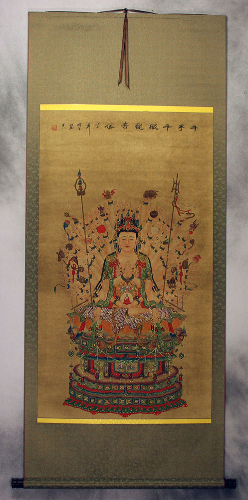 Guanyin / Kuan Yin / Kannon - Partial-Print Wall Scroll