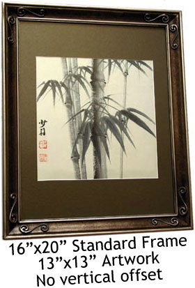 Framed Chinese Bamboo Painting