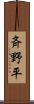 斉野平 Scroll