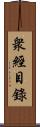 衆經目錄 Scroll