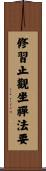 修習止觀坐禪法要 Scroll