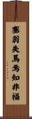 塞翁失馬焉知非福 Scroll