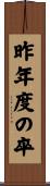 昨年度の卒 Scroll