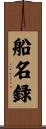 船名録 Scroll