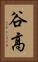 谷高 Vertical Portrait