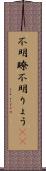 不明瞭;不明りょう(sK) Scroll