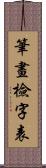 筆畫檢字表 Scroll