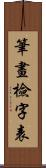 筆畫檢字表 Scroll