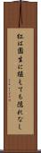 紅は園生に植えても隠れなし Scroll