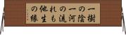 一樹の陰一河の流れも他生の縁 Horizontal Wall Scroll