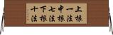 上根一法中根七法下根十法 Horizontal Wall Scroll