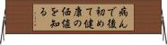 病んで後初めて健康の価値を知る Horizontal Wall Scroll