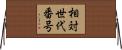 相対世代番号 Horizontal Wall Scroll