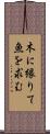 木に縁りて魚を求む Scroll