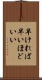 早ければ早いほどいい Scroll