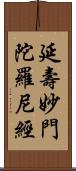 延壽妙門陀羅尼經 Scroll