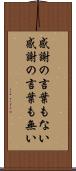 感謝の言葉もない;感謝の言葉も無い Scroll